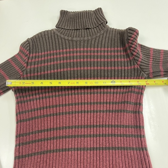 Vintage Y2K Calvin Klein Jeans Sweater Womens M Striped Rib Turtleneck Pullover - Picture 10 of 15